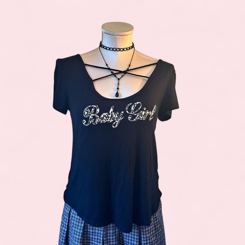 Y2K "Baby Girl" Graphic Tee | Soft Goth Baby Tee